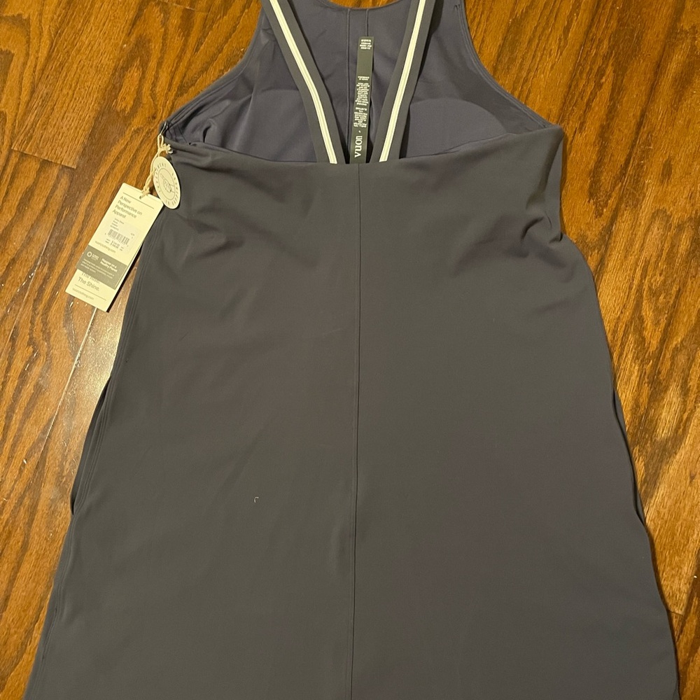 Vuori Blue/Grey  Dress with White Trim - Picture 4 of 5